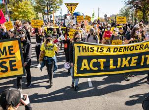 Scenes from anti-Trump pro-Democracy protests in Washington DC on November 4., 2020