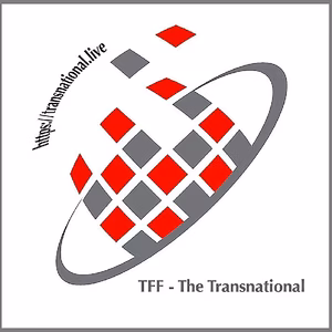 Logo featuring a stylized globe made of red and gray squares, with the text "TFF - The Transnational" below.