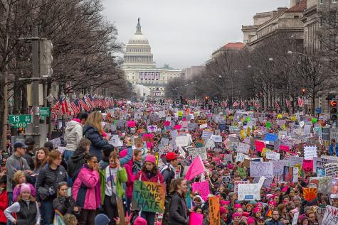 Protesters mostly in pink gather to fight for women's rights in Washington