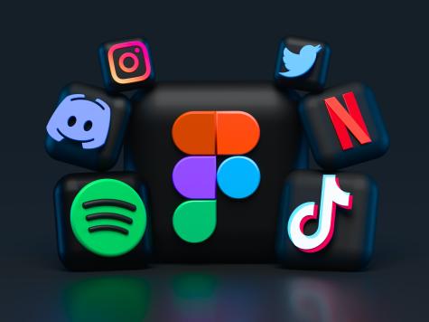 On a black background the logos of 7 major social media and streaming platforms are displayed including Instagram, Spotify, Twitter, TikTok and Netflix