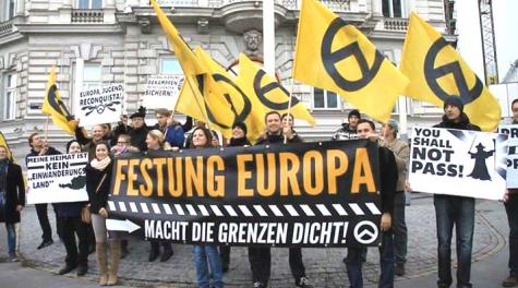 A demonstration of the Identitarian Movement in Vienna