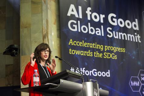 Aimee van Wynsberghe, Co-Founder and Co-Director, Foundation for Responsible Robotics speaking at the AI for Good Global Summit 2018 15-17 May 2018, Geneva