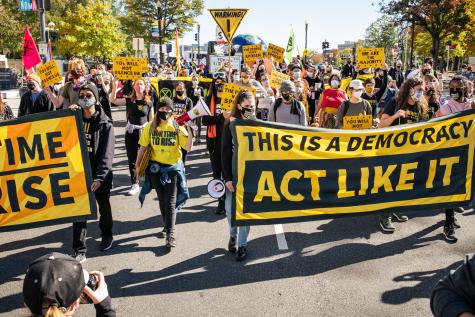 Scenes from anti-Trump pro-Democracy protests in Washington DC on November 4., 2020