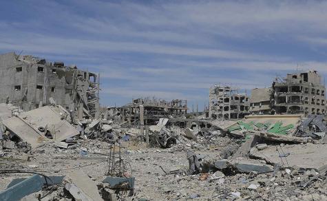 Destruction caused by Israeli bombing of Jabalia camp, Gaza Strip