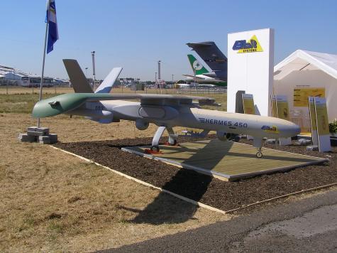 Elbit System Hermes 450 on display at Farnborough Air Show England in July 2006