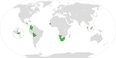 A map showing the 12 participant countries of the Hague Group