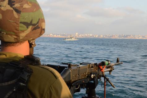 	 During Operation Protective Edge, the Israel Navy makes targeted strikes on Gaza from the Mediterranean Sea.