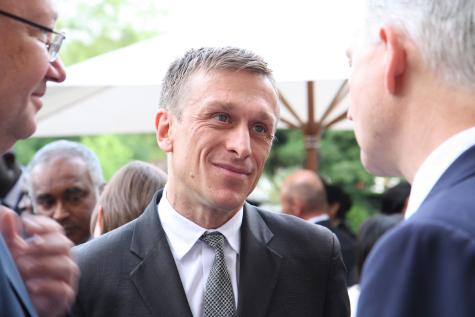 Jeremy Gilley, founder Peace One Day at an event to celebrate conflict prevention and the peace ideals of the Olympic Truce, 19 June 2012.