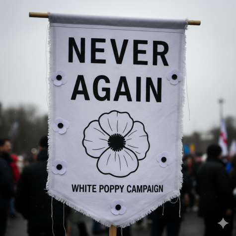 Image generated by Gemini with reference to the White Poppy Campaign .
