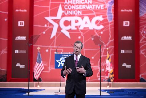 Nigel Farage speaking at the 2015 CPAC in Washington, D.C.