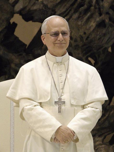 Pope Leo XIV during an audience with the media (May 12, 2025)