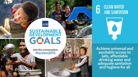 Poster for Sustainable Development Goal #6 - Achieve universal and equitable access to safe, affordable drinking water and adequate sanitation and hygiene for all.