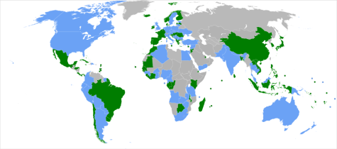 World Map - Signatories and Parties of the Agreement under the United Nations Convention on the Law of the Sea on the Conservation and Sustainable Use of Marine Biological Diversity of Areas beyond National Jurisdiction